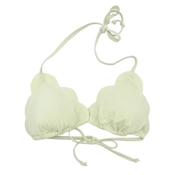 Abercrombie Scallop Triangle Bikini Set Size Large Light Green Swim Top Bottom - Picture 5 of 16